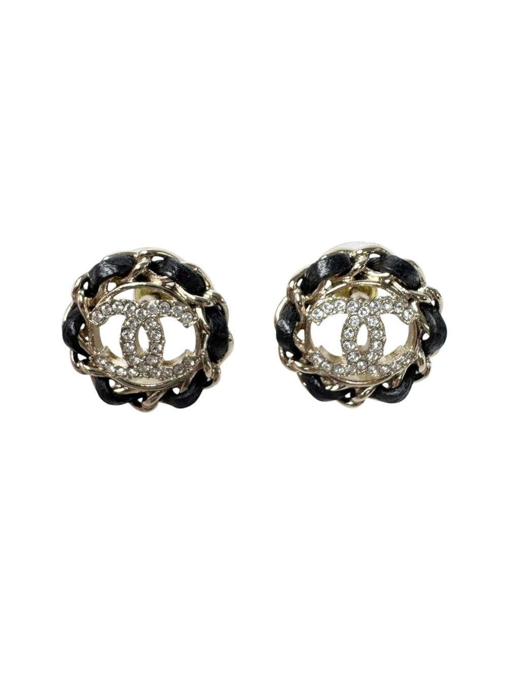 Chanel Cc Logo Earrings Gold-Tone Metal #351493C10B